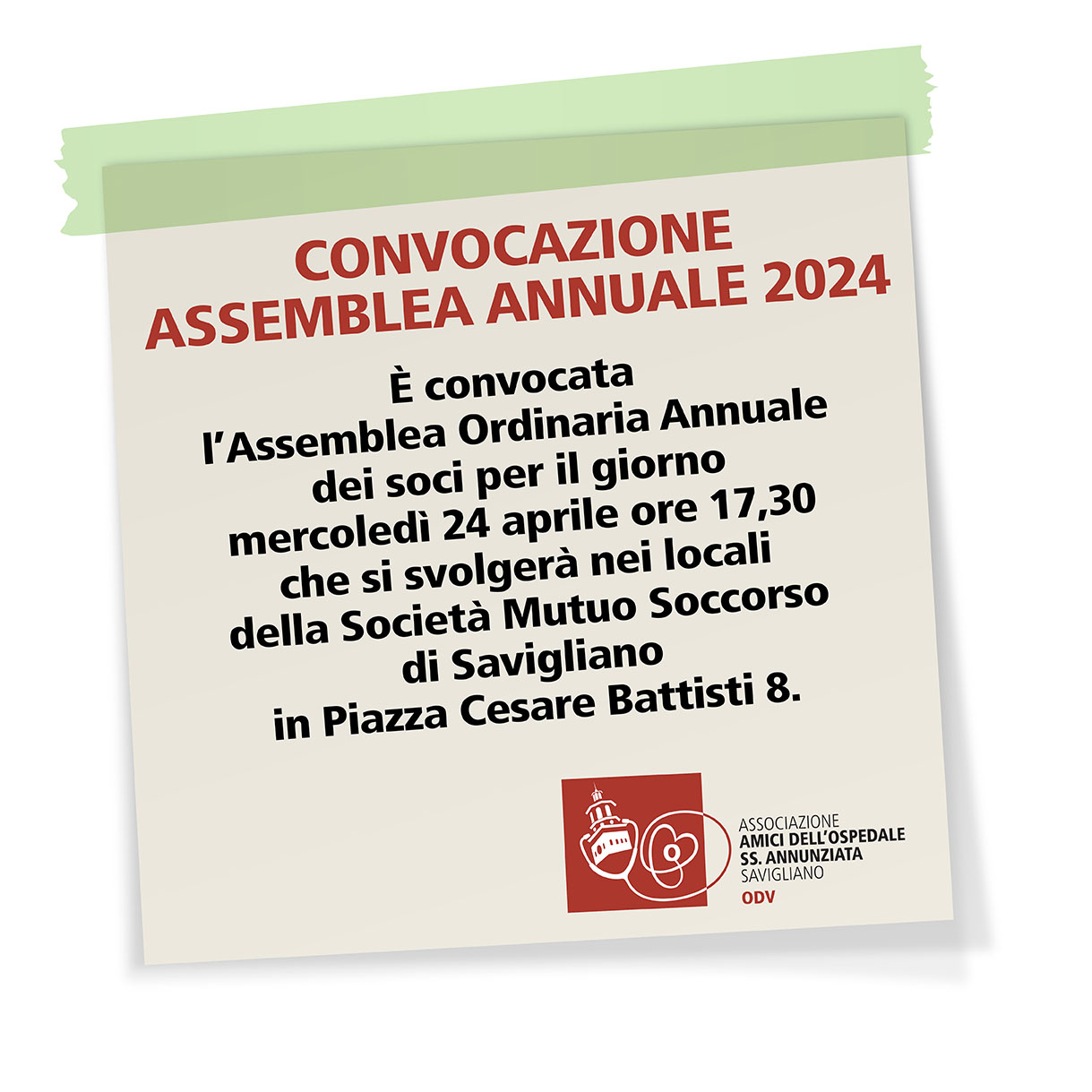 Assemblea annuale 2024 dei Soci dell'Associazione